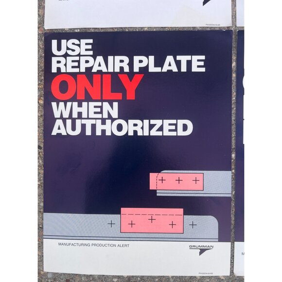 Grumman Aerospace 1985 Production Alert Safety Posters (Set of 4) - Picture 4 of 6